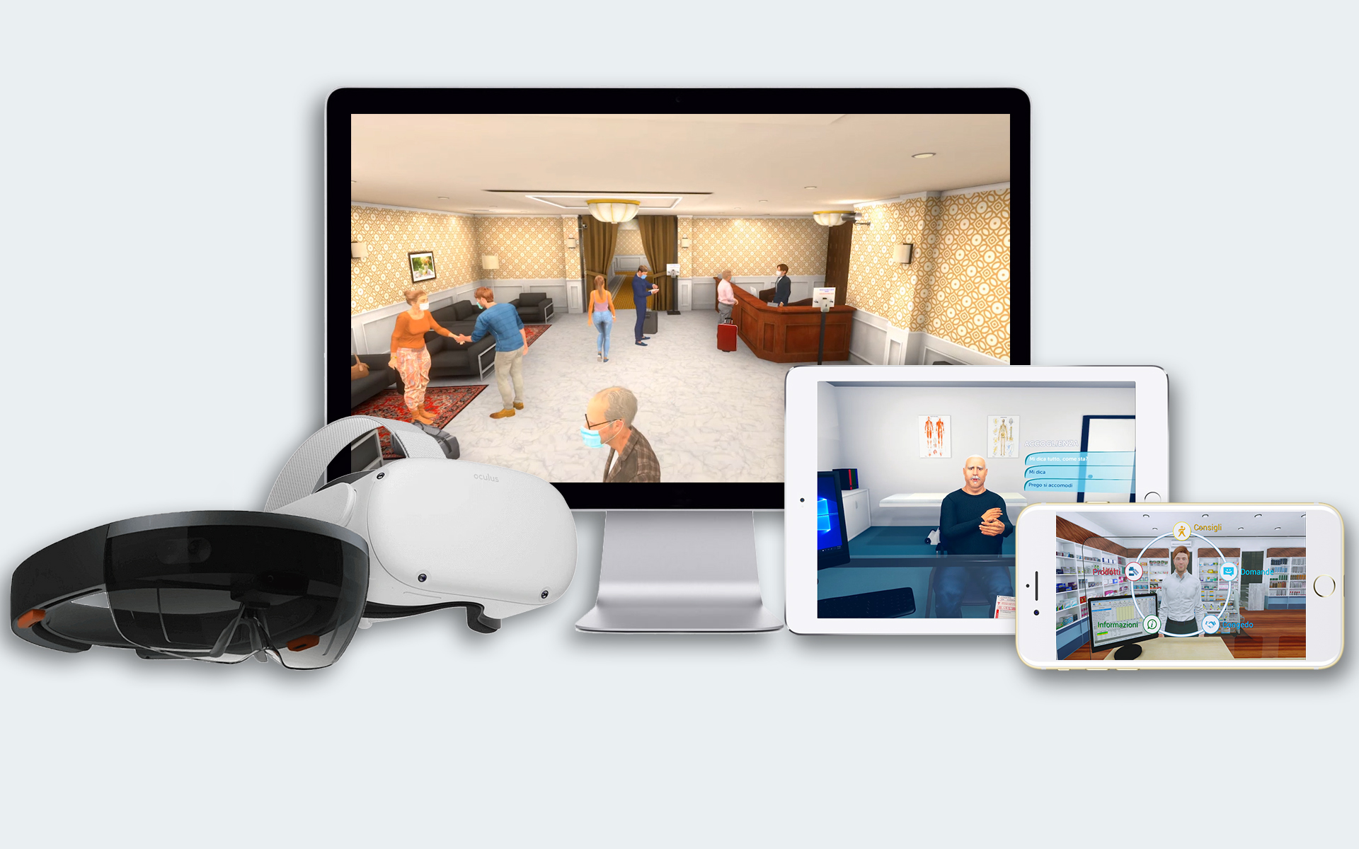 Virtual 3D immersivo tablet desktop VR